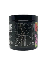 SWYD Pre-Workout Fuel container with a sleek black design, promoting energy and endurance for workouts.